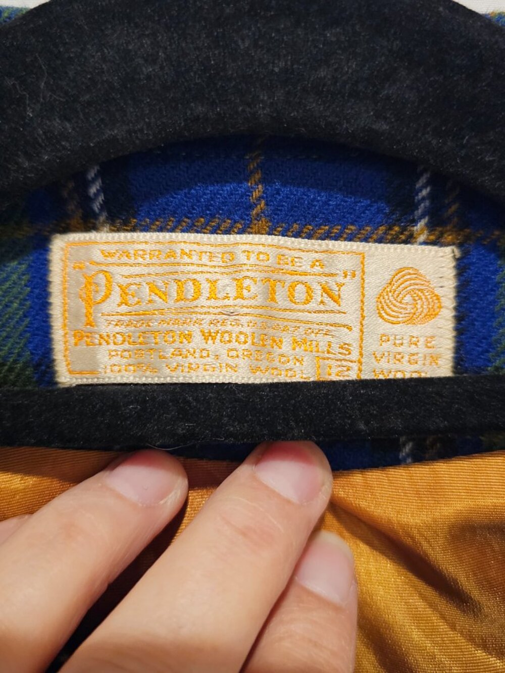 Vintage Pendleton Women's Wool Skirt Suit Size 12 Blue Green Tartan Plaid - Picture 3 of 14
